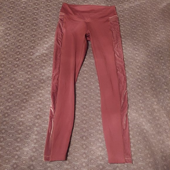 XS PINK By Victoria's Secret Dusty Rose Velvet High Waist Legging With Pockets - Picture 4 of 7